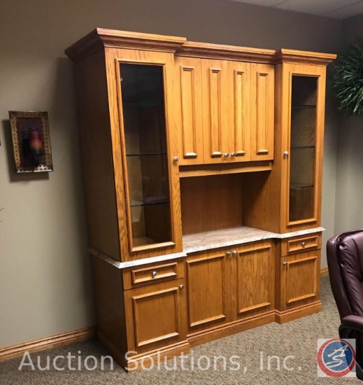 Zongkers Custom Handcrafted Custom Entertainment Center w/ Lighted Glass-Door Displays, and Rosewood