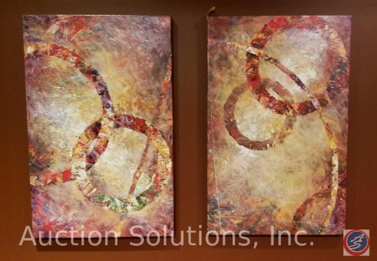 [2] 21.5 x 33.5 Abstract Wall Art on Canvas