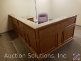 Zongkers Custom Built Wood Reception Desk 12 x 72 x 42 in.