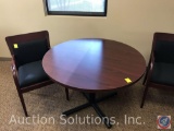 48'' Round Office Conference Table on Steel Pedestal