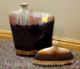 [2] Large Decorative Glazed Pottery Art Vases