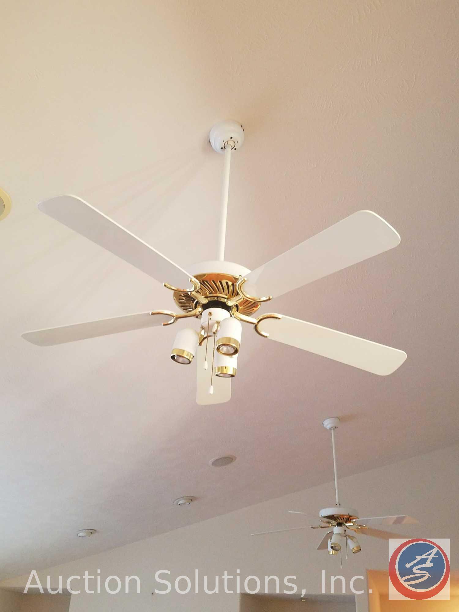 2 Drop Down Lighted Ceiling Fans In The Living Room