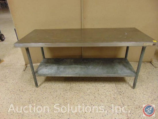 Stainless Steel Table w/Bottom Shelf, Model: Unknown, 72" x 30" x 33"