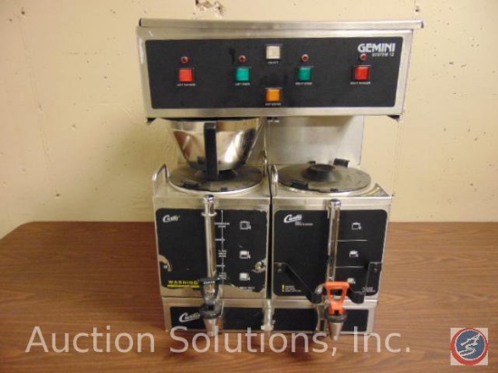 Curtis " Heavy Duty Commercial Dual Coffee Brewer " Model: Gem-12, 220 V (Missing 1 Coffee Grind