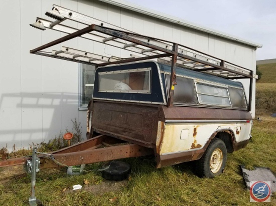 Ford truck bed with topper trailer (ladders included)