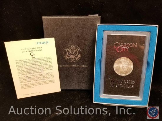 The Carson City Silver Dollar, purchased 1972, Coin dates 1882, uncirculated silver dollar