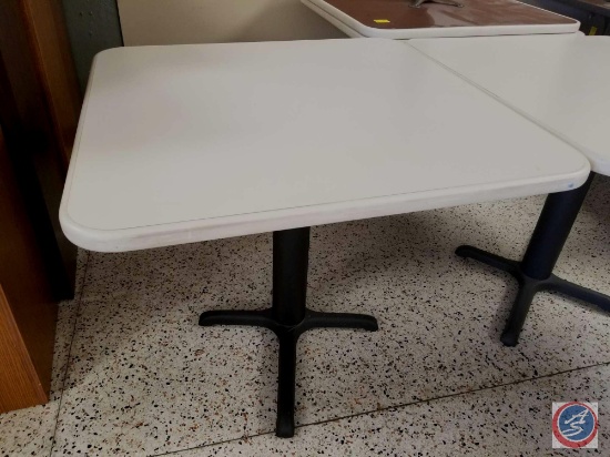 [4] Single Pedestal Tables measuring 3x3x30 {SOLD 4x THE MONEY}