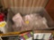 Tote containing wine glasses, champagne glasses and more