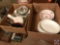 (2) boxes containing serving dishes, bakeware, and a Bierking mug in original box