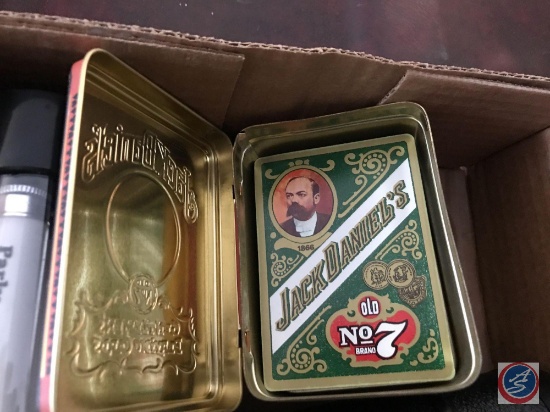 12 in. electric battery operated work light; collectible Jack Daniels playing cards in Tin, and