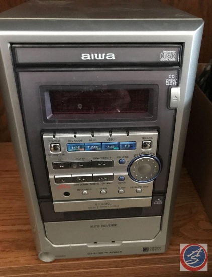 AIWA CD/cassette/tuner compact disc stereo system (model #XR-M150U) with (2) AIWA speakers (model