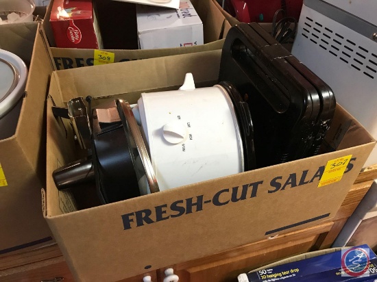 Salton waffle maker, crock pot, small electric skillet