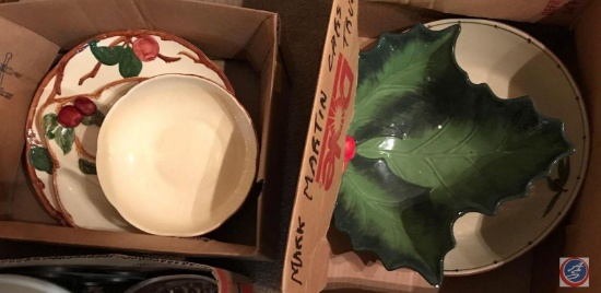 (2) boxes containing seasonal serving plates