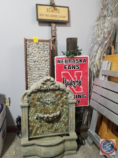 Fountains; Husker and Dog Signs