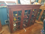 (3) door display buffet hutch with glass shelves