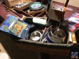 basket of dog toys, bowls, PetZoom Loungee