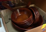 Teak salad set 8 bowls