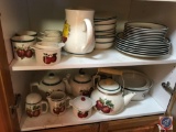 Set of Casuals made in China Apple design plates, bowls, teapots, cups,vegetable bowls