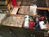 (3) flats assorted mugs and coffee mugs