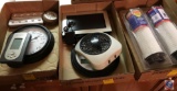 (3) flats containing a fan, clock, thermometer, Hepa filters for Hoover bag-less upright vacuums