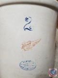 2 Gallon Red Wing Salt Glaze Crock Planter (Has crack)