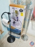Tuscany Adjustable Tension Pole Bathroom Caddy {NIB}; and [2] Toilet paper Roll Holders
