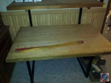 2-Tier Work Table w/ Wood Top and Metal Frame Legs 48x36''