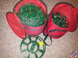 [2] Holiday Light String Canvas Caddy Containers w/ Lights