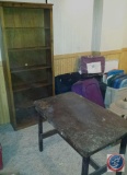 27x24x29 in. Rustic Table and 29x10x72 in. Bookcase