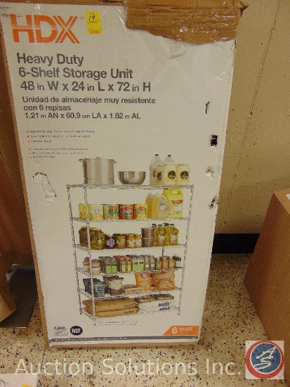 HDX Heavy Duty (6) shelf storage unit 48X24X72