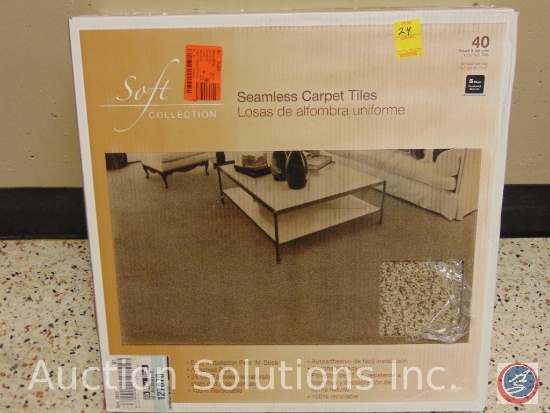 Soft Collection Seamless Carpet Tiles (40) sq. ft. per case w/ peel and stick easy installation.