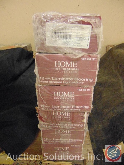(6) Boxes of [7] Hand-Scraped Light Hickory Laminate Flooring Planks by Home Decorators Collection