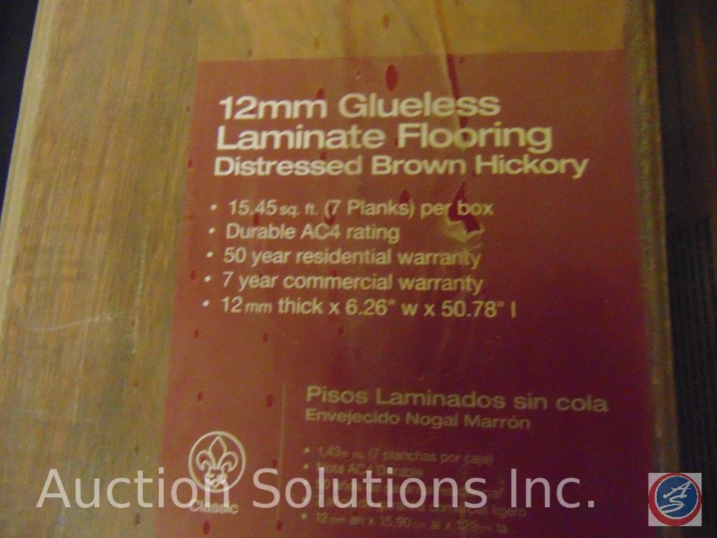 3 Boxes Of 7 Distressed Brown Hickory Laminate Flooring Planks Measuring 6 26x50 78x12mm Industrial Machinery Equipment Construction Building Materials Tile Flooring Auctions Online Proxibid
