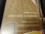 (5) boxes of Traffic Master anniston oak laminate flooring. (9) pieces per box, 50.63X7.64X.28 per