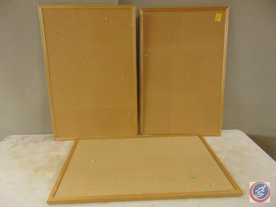 (3) wood framed cork boards (3x2)