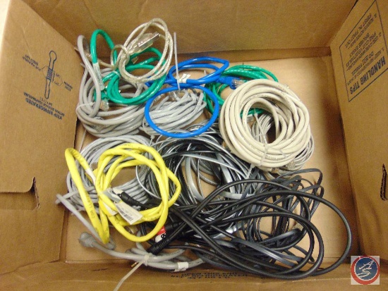 box of assorted computer cable