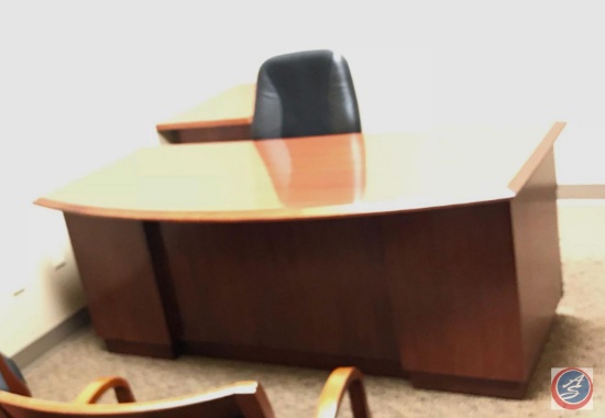 Cherry Finish Office Desk {SOME FLAWS AND SCRATCHES AS SHOWN IN PICTURES}