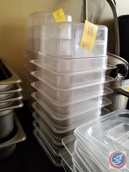 (15) plastic Cambro containers, with some lids