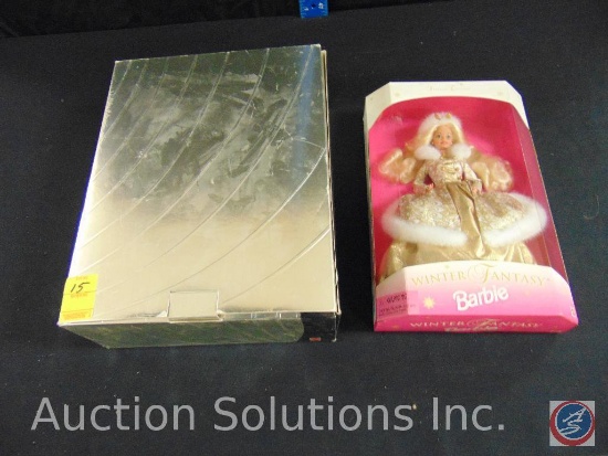 Winter Fantasy Barbie in box, Barbie in box with stand