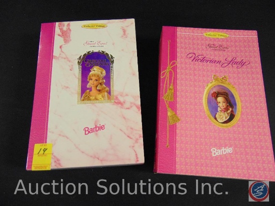 Grecian Goddess Barbie in box, Victorian Lady Barbie in box