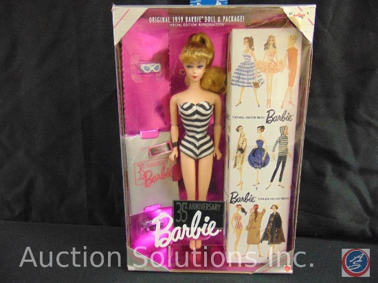 Original 1959 Barbie doll and package- 35th Anniversary, Mattel MC Hammer doll with cassette in box