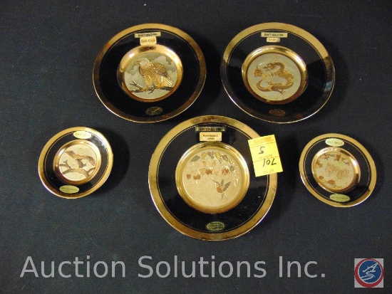 (5) Dynasty Gallery Original Chokin Collection gold rim collector plates