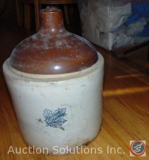 Western Light Brown and White Crock Jug