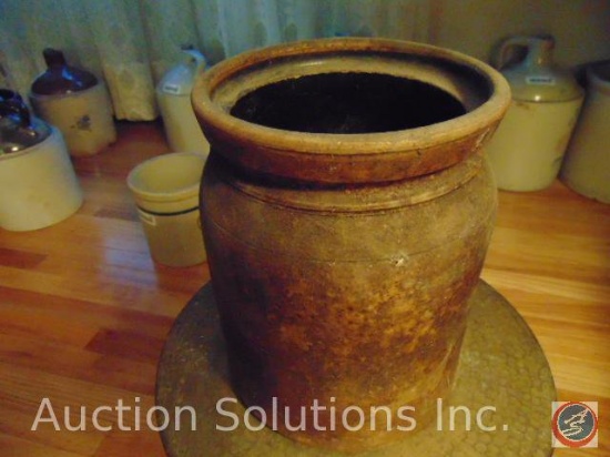 Vintage Dark Brown Unglazed Crock