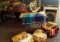 Misc. Prop Items: [2] Candle Holders; [3] Frames; Books; Floral Tablecloth and Seat Pads; Wrought