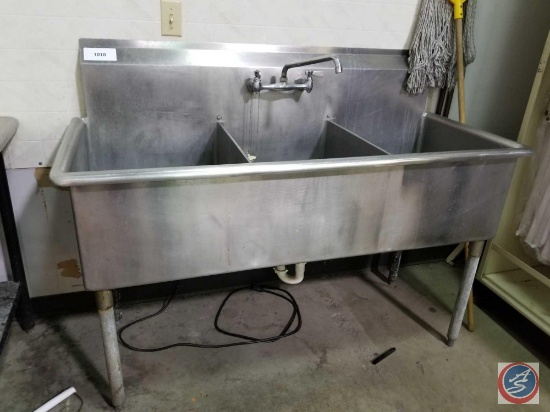 3-Hole Stainless Steel Sink measuring 58x25x34