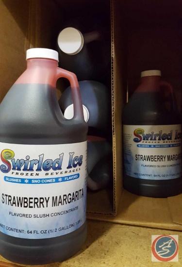 [6] 1/2 Gallons of Swirled Ice Strawberry Margarita Flavor