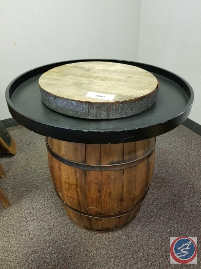 Whiskey Barrel Bar Table