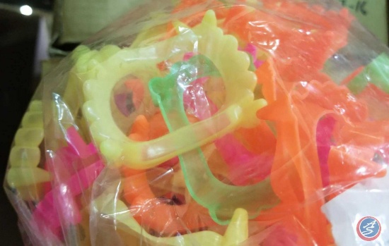 Plastic Beaded Bracelets; Goofy Teeth; Plastic Dinosaurs; Back Scratchers
