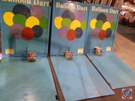 [3] Balloon Dart Carnival Games, w/ Darts and a Pioneer Rubber Co. Balloon Inflater Model BB100